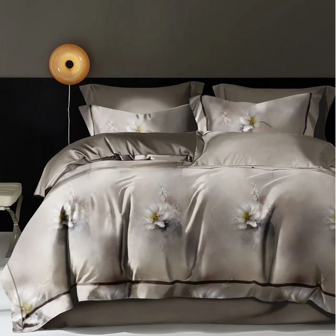 全棉贡缎臻品匹马棉（云锦）丝光工艺君美华福全棉100棉-淡墨春声咖