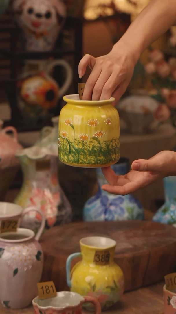 陶瓷268景德镇设计师手作花器摆件侘寂风