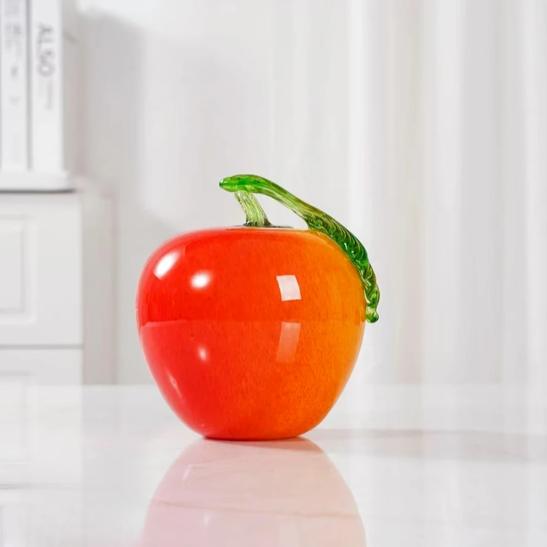 轻奢琉璃工艺品平安夜淄博琉璃苹果招财开业乔迁礼品客厅家居饰品