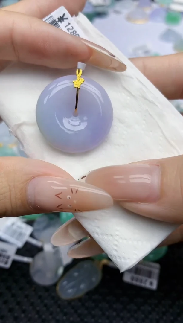 翡翠18K金镶嵌颈饰680   天然翡翠A货