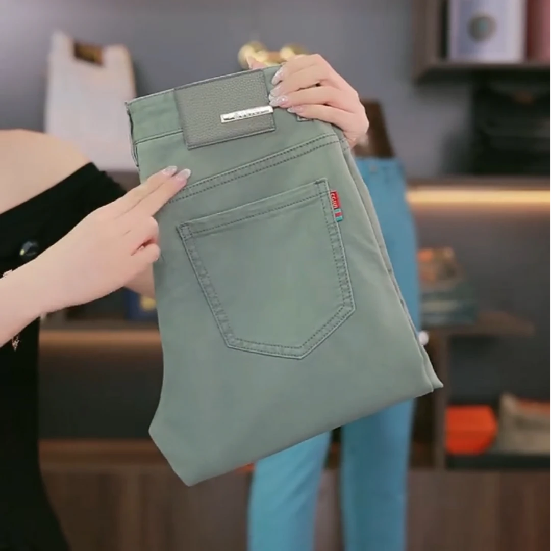 秋季新款时尚弹力修身牛仔裤男款百搭休闲简约牛仔裤