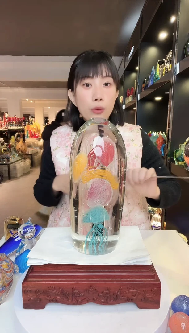 【闪购商品】茶盏主播福利手工琉璃的水母造型