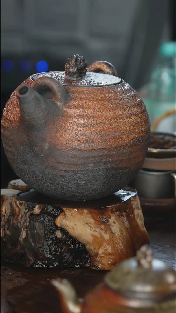 紫砂全手工提梁煮水壶