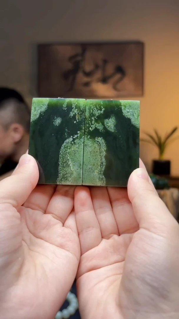 和田玉未镶嵌挂件意境牌（一对）