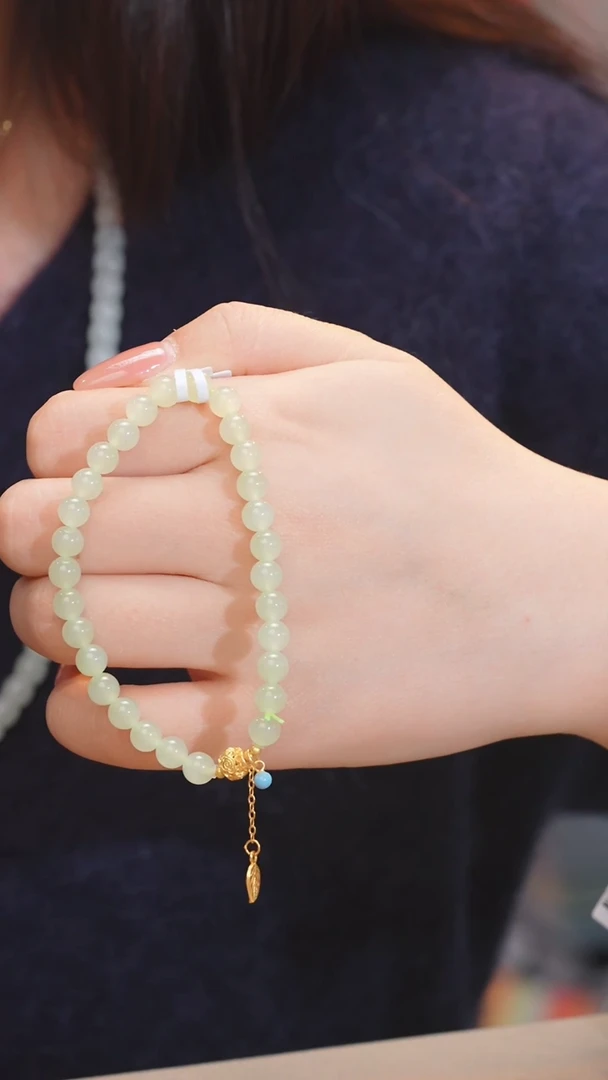 【闪购商品】和田玉手串未镶嵌多样性发 卡5-6@@W9551