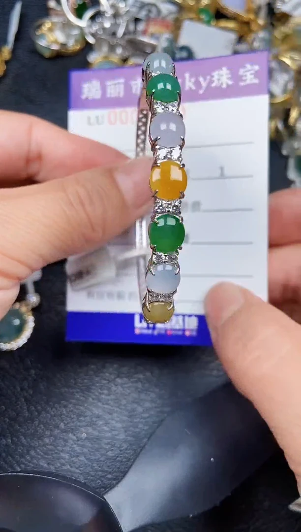 翡翠银S925镶嵌颈饰9840