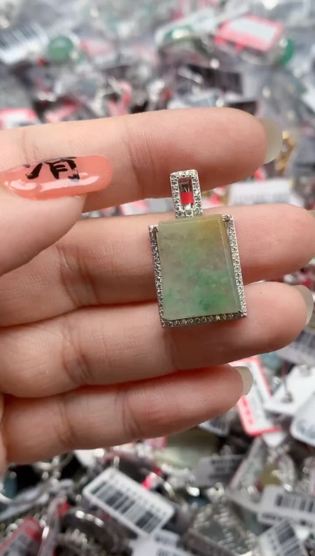银S925镶嵌戒指翡翠天然A货缅甸翡翠