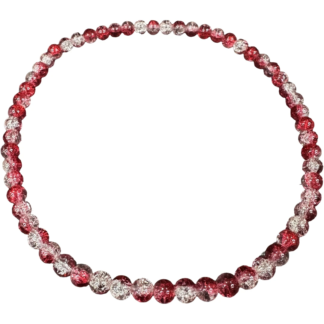 X041轻奢藏 红 花晶素款项链 多样性发其一