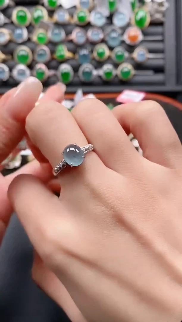 银S925镶嵌戒指翡翠111