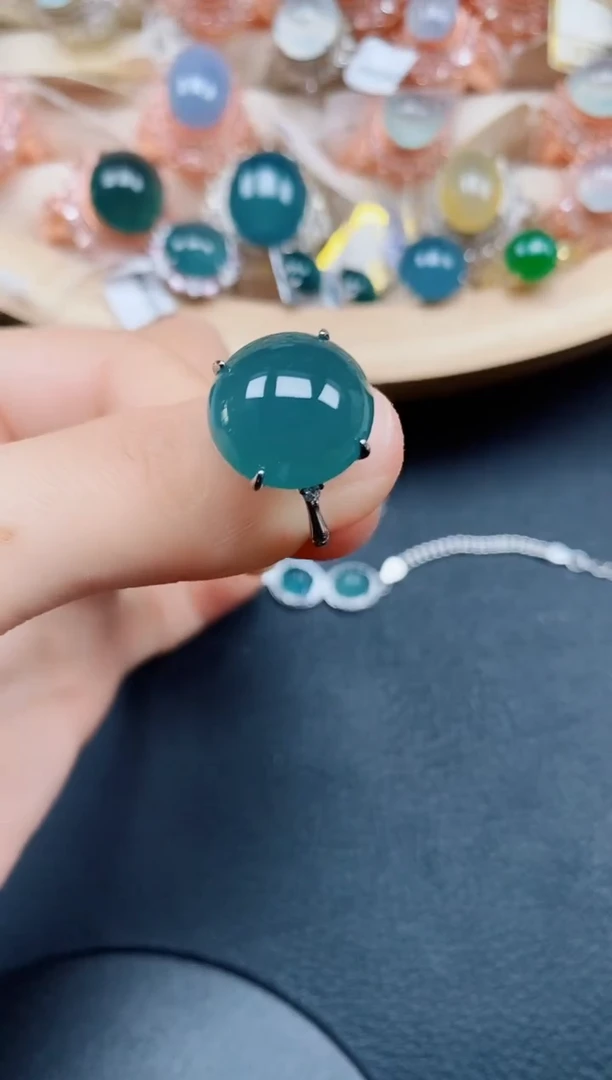 【闪购商品】翡翠戒指银S925镶嵌翡翠