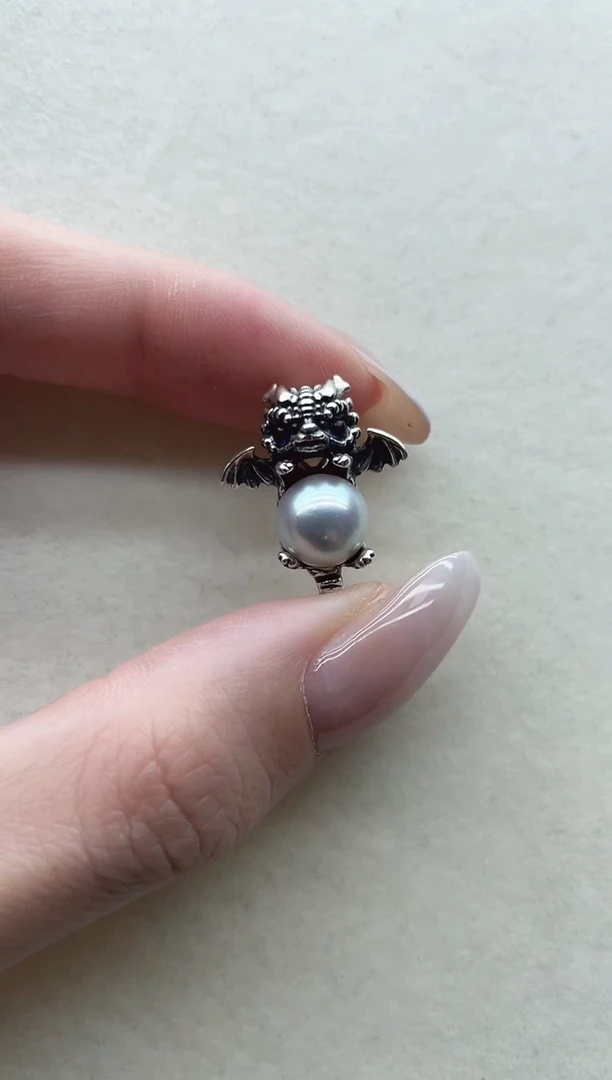 银S925镶嵌海水珍珠吊坠29