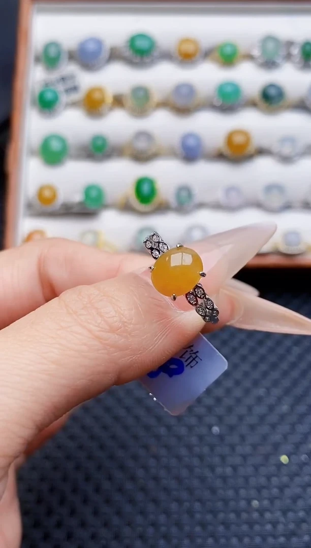 银S925镶嵌戒指翡翠4545