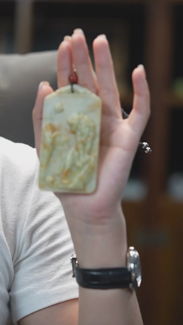 未镶嵌岫玉吊坠虎牌