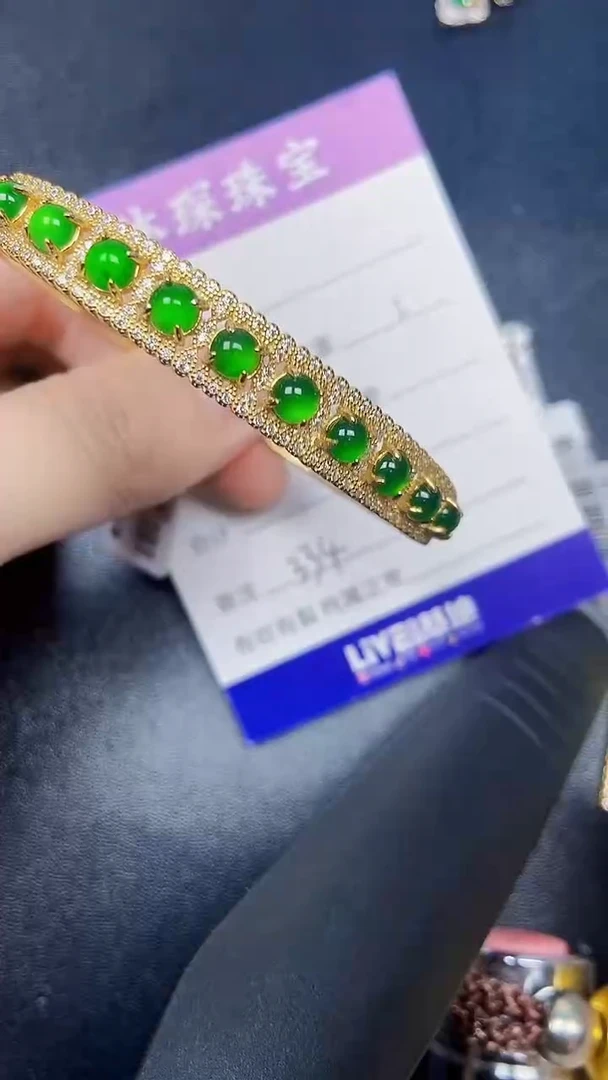 银S925镶嵌戒指翡翠3340