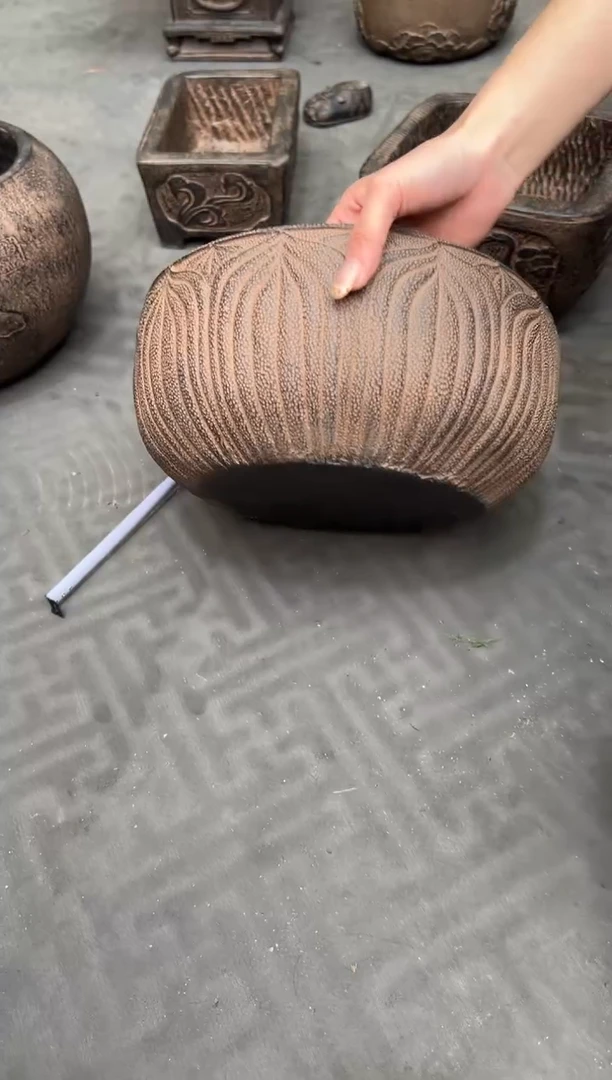 陶土【火山泥】莲韵盆