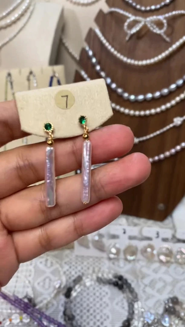 淡水珍珠合金颈饰小银条