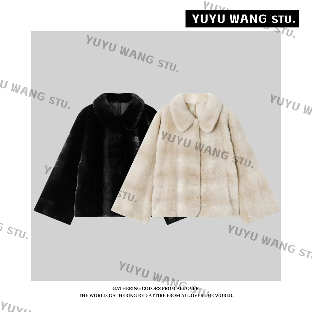 YUYUWANG【雪斐】 进口紫标级水貂皮大衣皮草外套