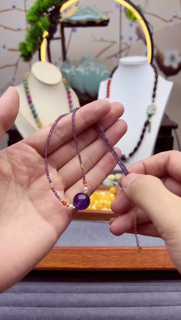 【闪购商品】紫晶颈饰14K金镶嵌X409````