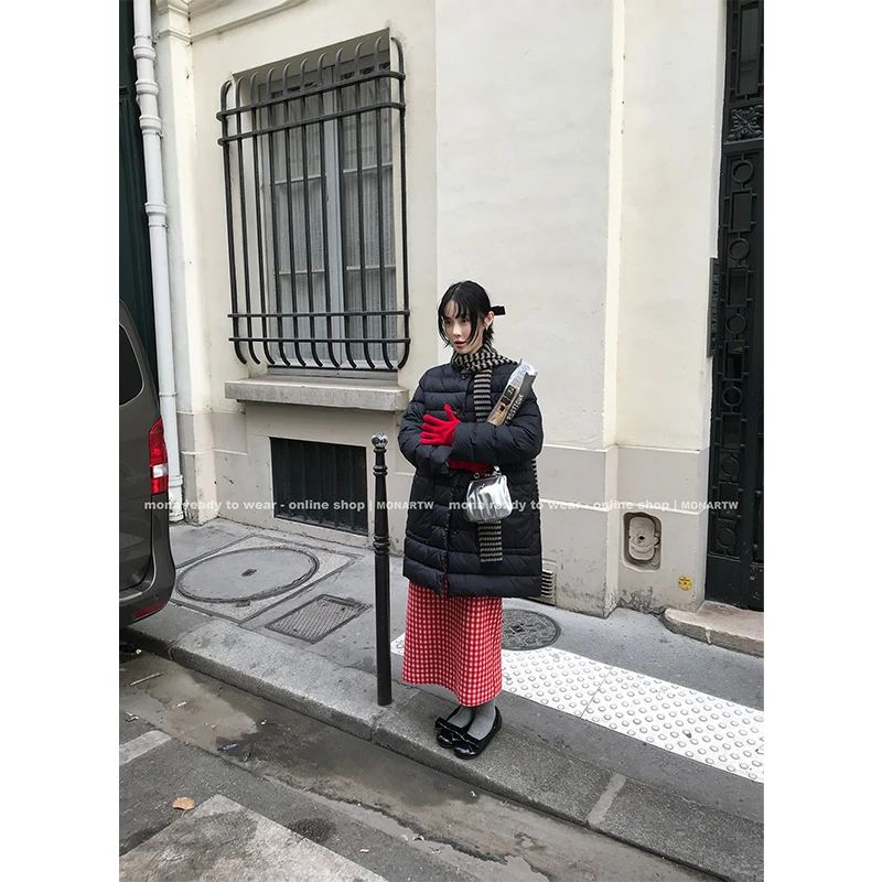 【Mona张绮贤】MONA90白鸭绒中长款单排扣羽绒服O125R10547