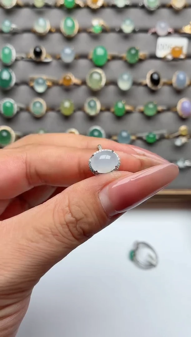 银S925镶嵌戒指翡翠.