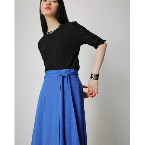 azu by m0ussy  前后两穿轻薄花边领纯色上衣 短袖T恤夏季时尚