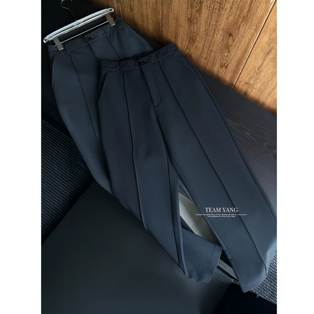 Team Yang-秋冬新品加厚保暖立体轻商务休闲百搭老钱风西裤5089