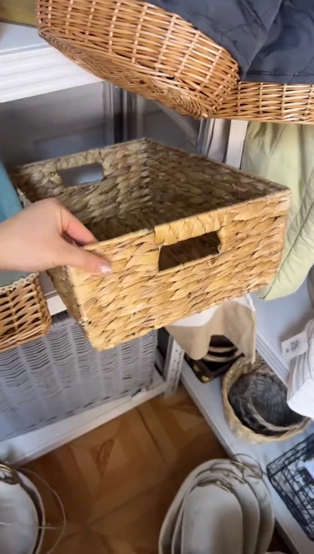 米**学微瑕捡漏葫芦草长方形编织筐大号x2