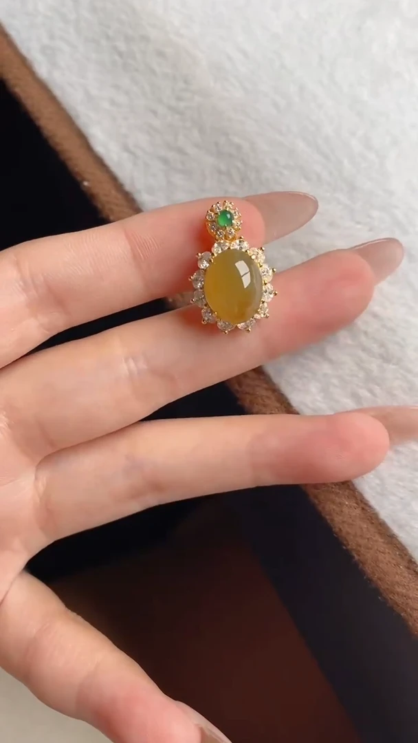 翡翠戒指银S925镶嵌天然A货翡翠