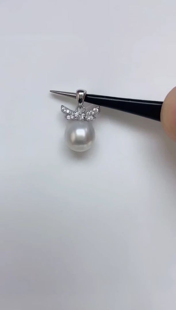 海水珍珠银S925镶嵌颈饰海水珍珠吊坠