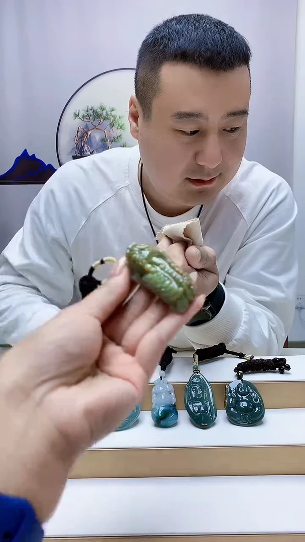 未镶嵌定制翡翠海****ʸ4898MM-毛货挂件