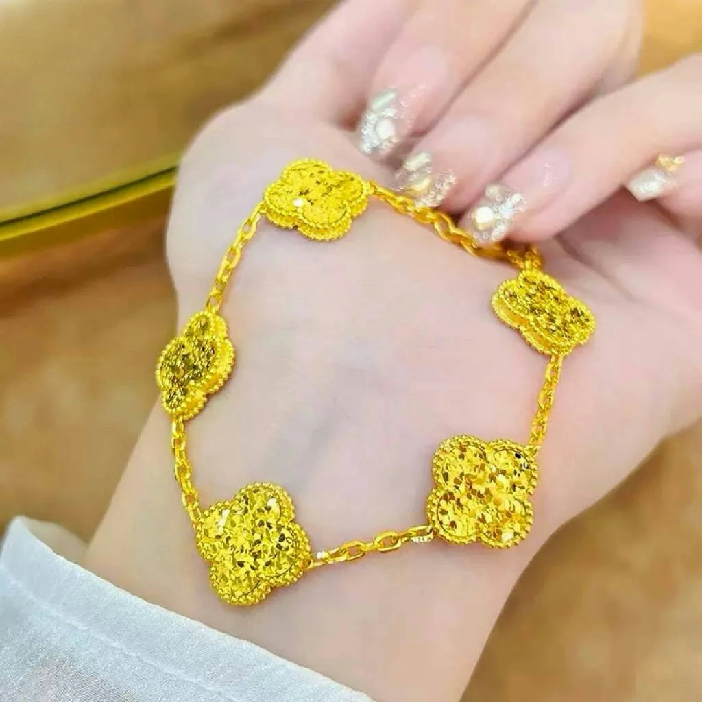 铜合金手链 【斌少专属】碎冰冰 四叶花手链轻奢时尚百搭