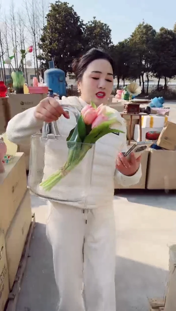 【闪购商品】玻璃C-安琪微瑕花瓶--W57FJ