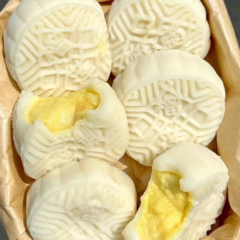 【榴你一生 莲你一世】榴莲爆浆冰皮月饼雪媚娘糕点甜品下午茶点心