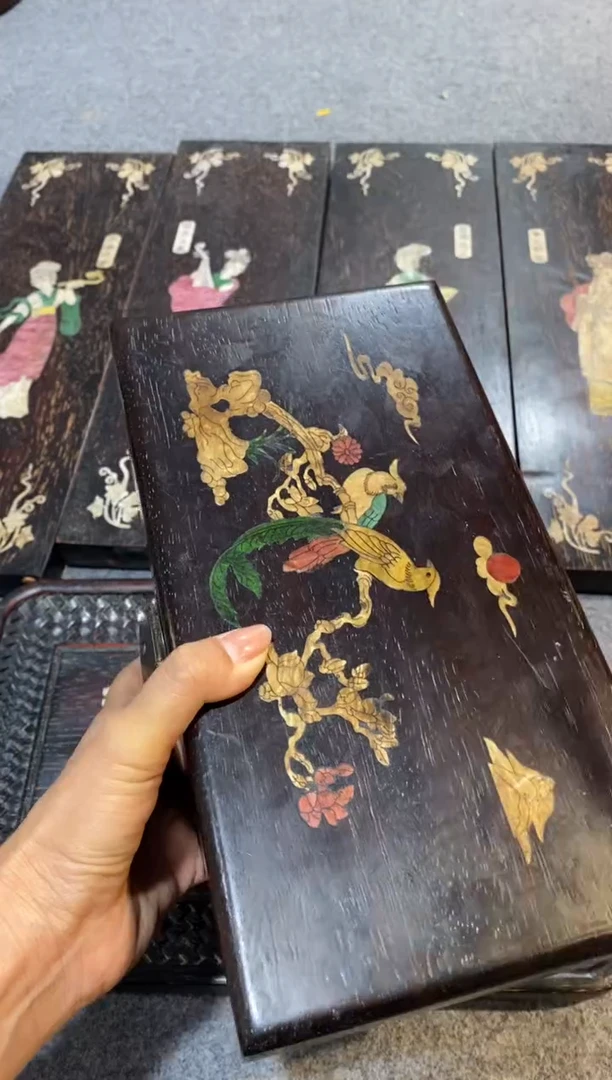 香榧木紫檀拆件雕刻板以直播间实物为准微瑕老物件
