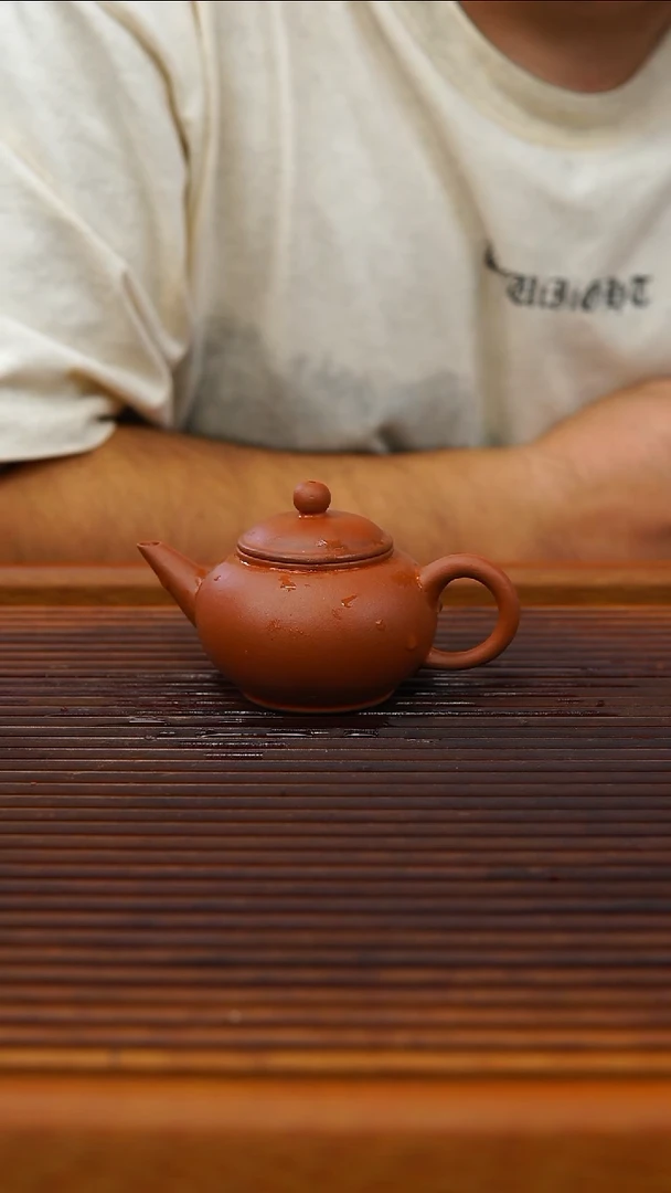 茶壶紫砂早期红泥制作6杯水平100cc