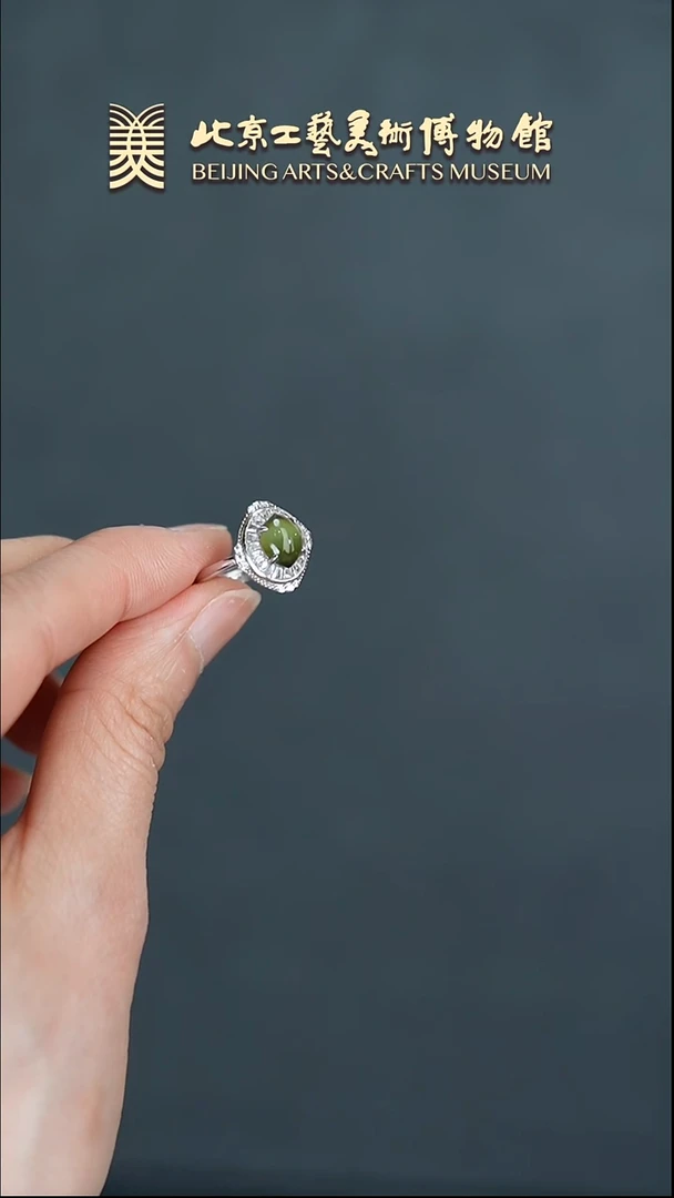 【闪购商品】和田玉戒指银S925镶嵌B0308GMD033猫眼戒指