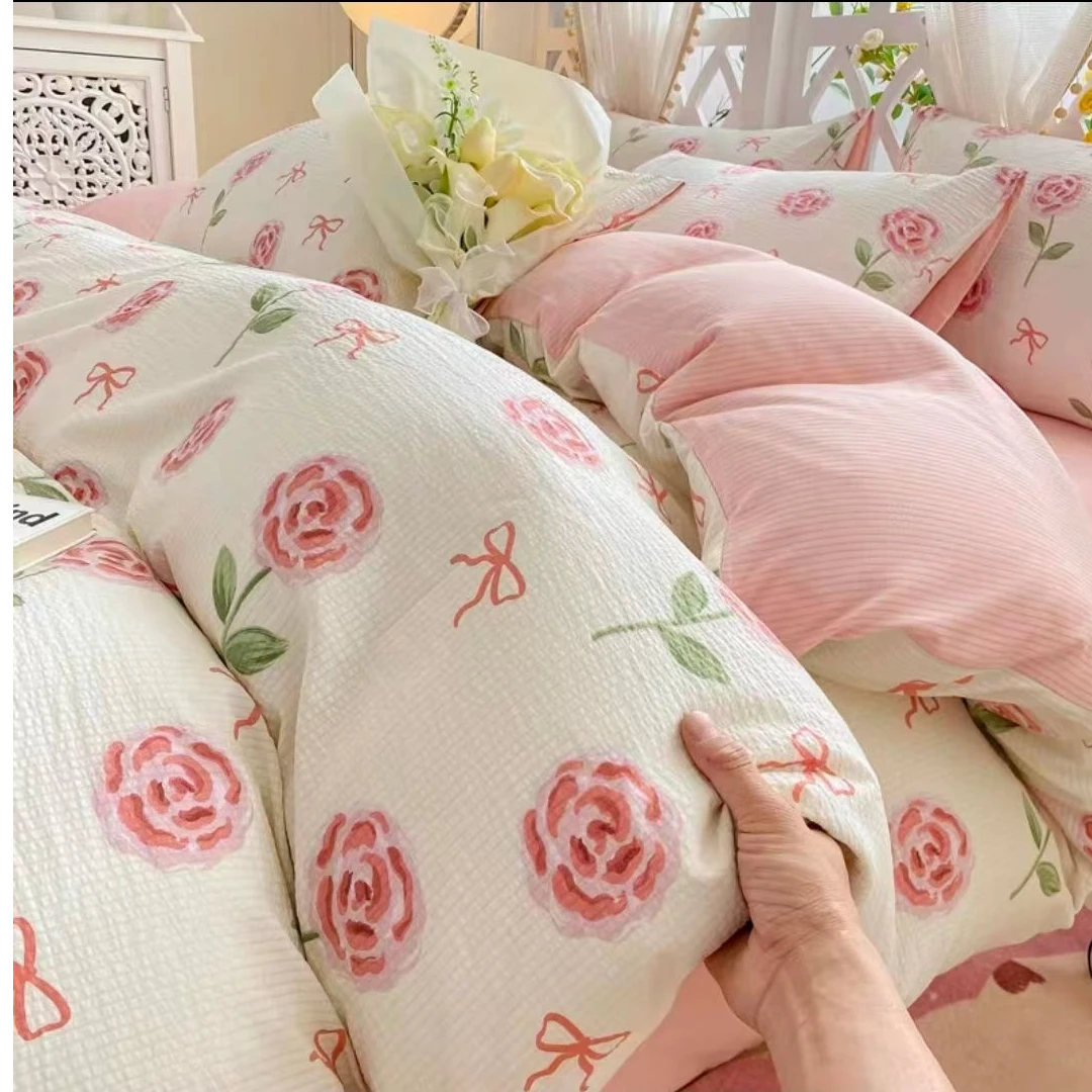 精品小竹棉四件套四季款可爱小清新简约