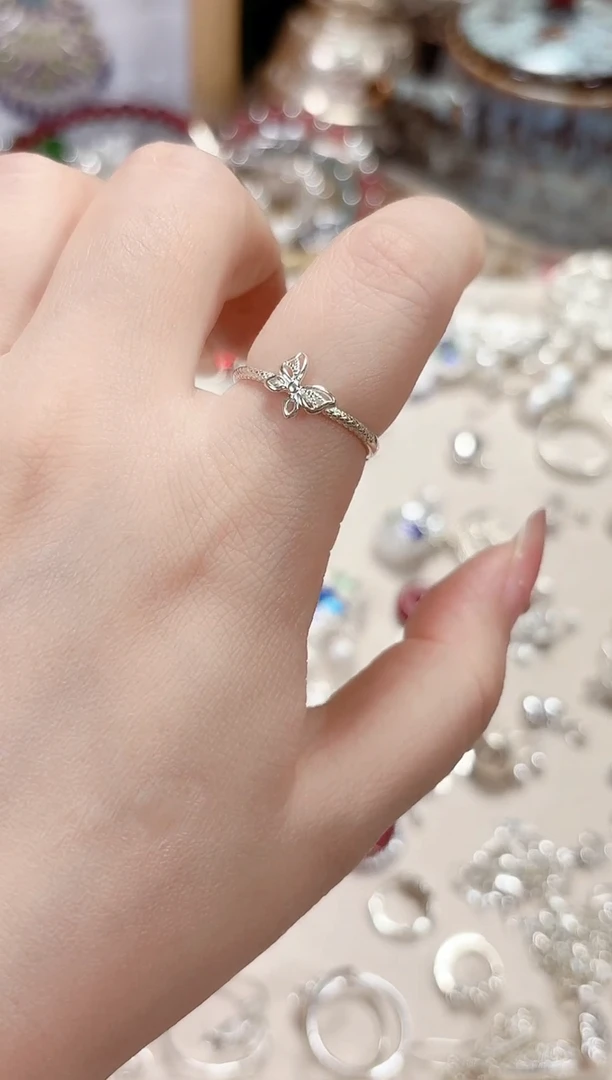 吊坠足银无蝴蝶戒指