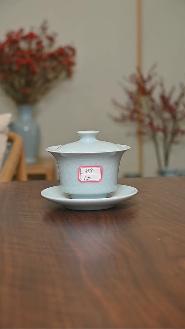 【闪购商品】其他1#微瑕月白釉朱家汝窑款马蹄盖碗