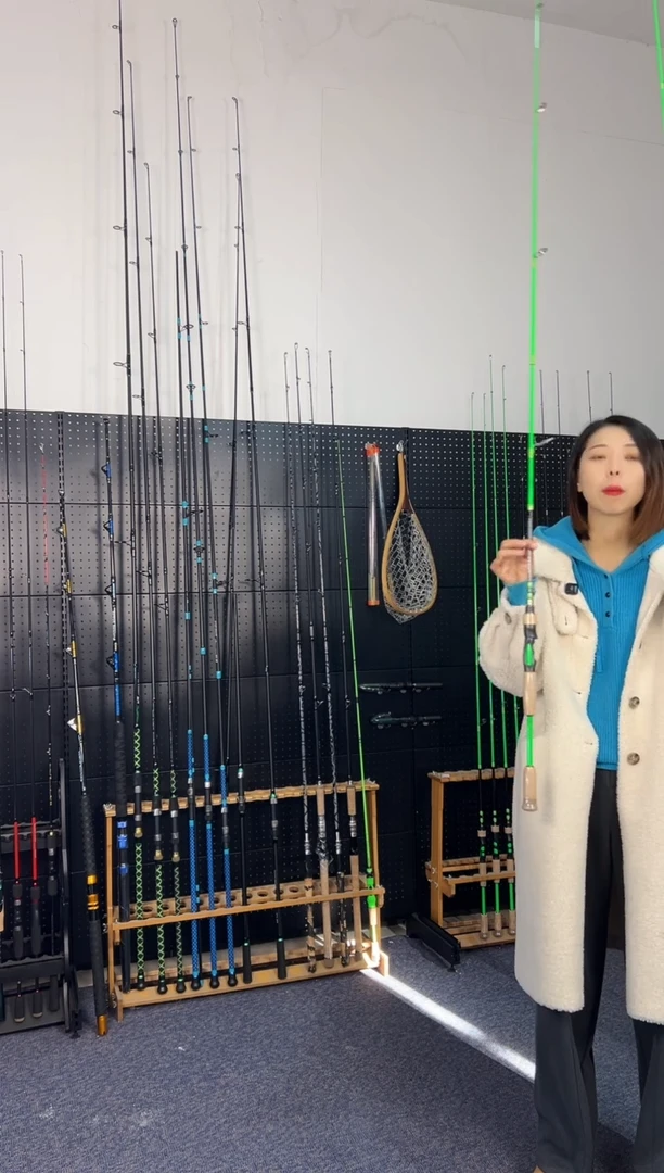 1.8m碳素绿麒麟直柄1.8米（瑕疵尾货竿，没有售后，介意勿拍）