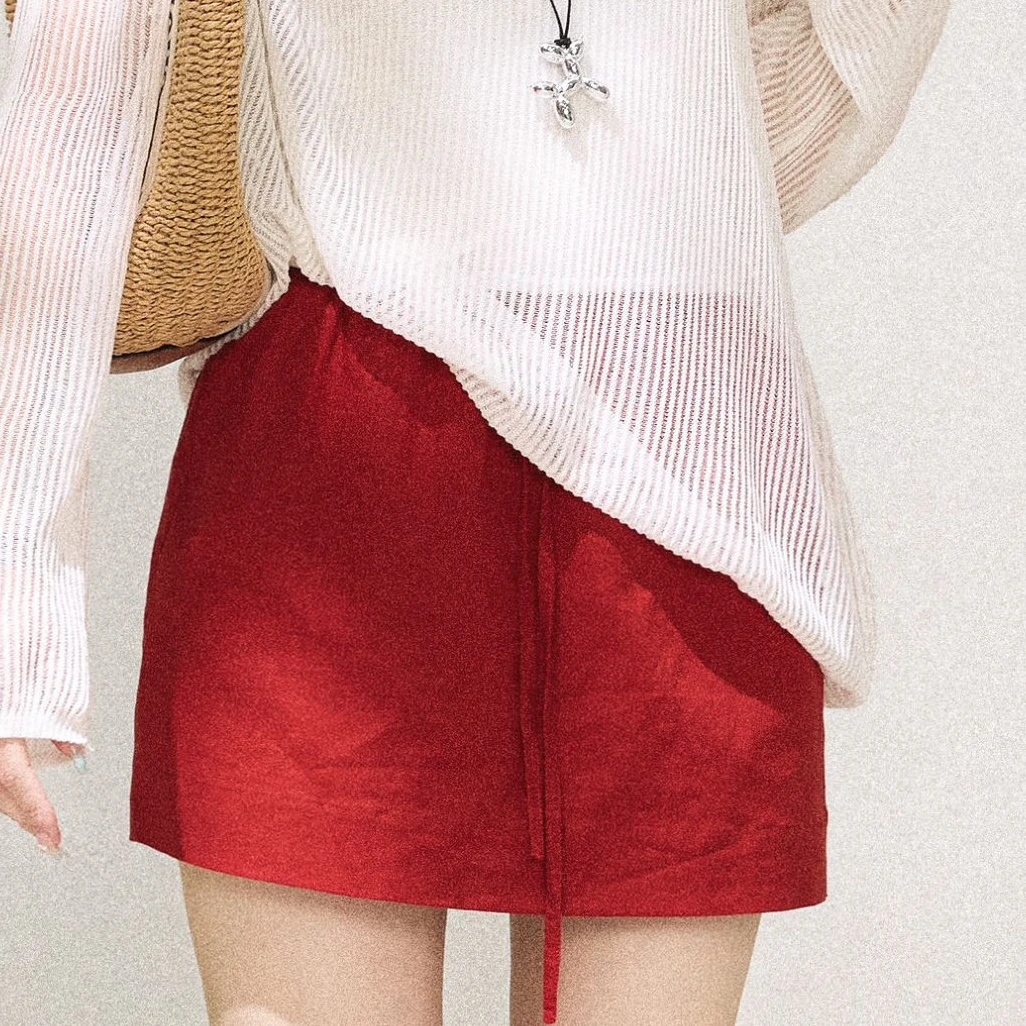 【芝士Cheese】松弛玩家 纯色薄款休闲通勤风松紧腰半身裙