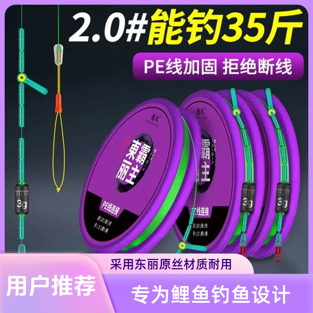 进口东丽原丝成品线组主线黑坑鲫鱼大物专用钓鱼套装pe加固鱼线