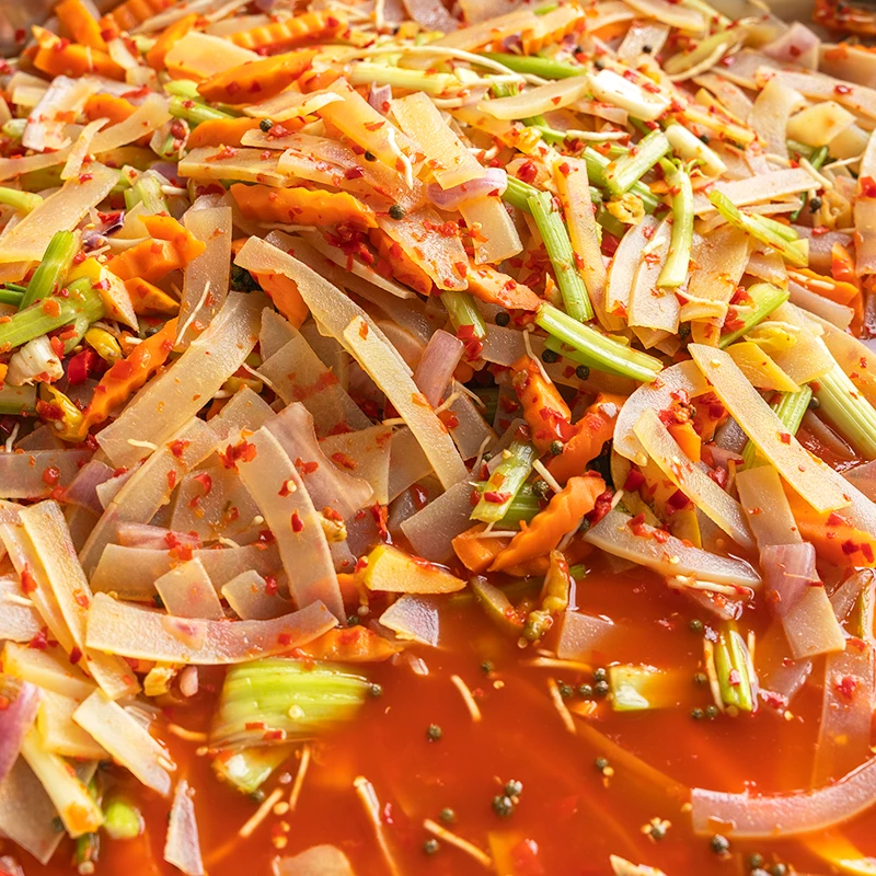 【酸辣柠檬牛皮】傣味云南有骨鸡爪苤菜根德宏特色香辣美食