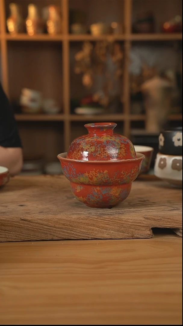 敦煌点彩系列的6英寸葫芦带盖汤碗1个