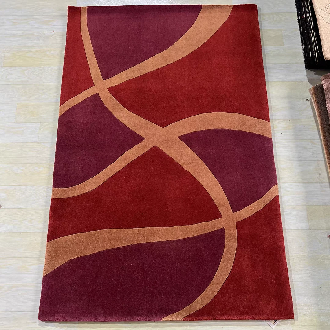 外贸工厂清微瑕美式手工地毯120×180cm新西兰羊毛柔软简约现代