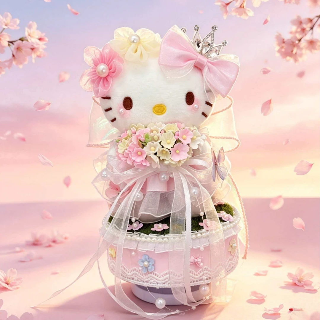 【正版hellokitty梦幻花园八音盒】包挂件玩偶车挂件毛绒玩具