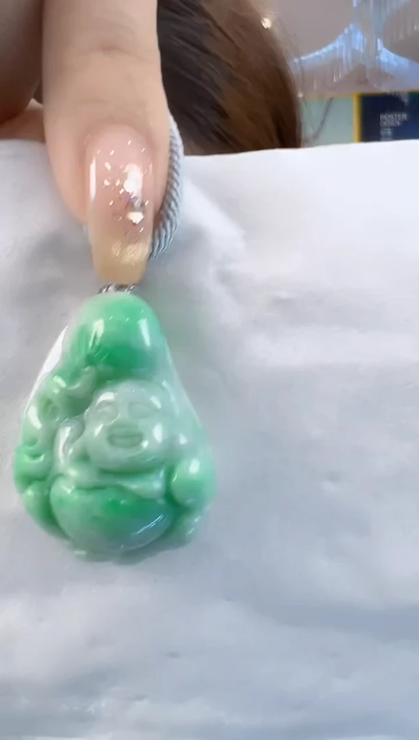 【闪购商品】翡翠颈饰未镶嵌翡翠满绿佛公