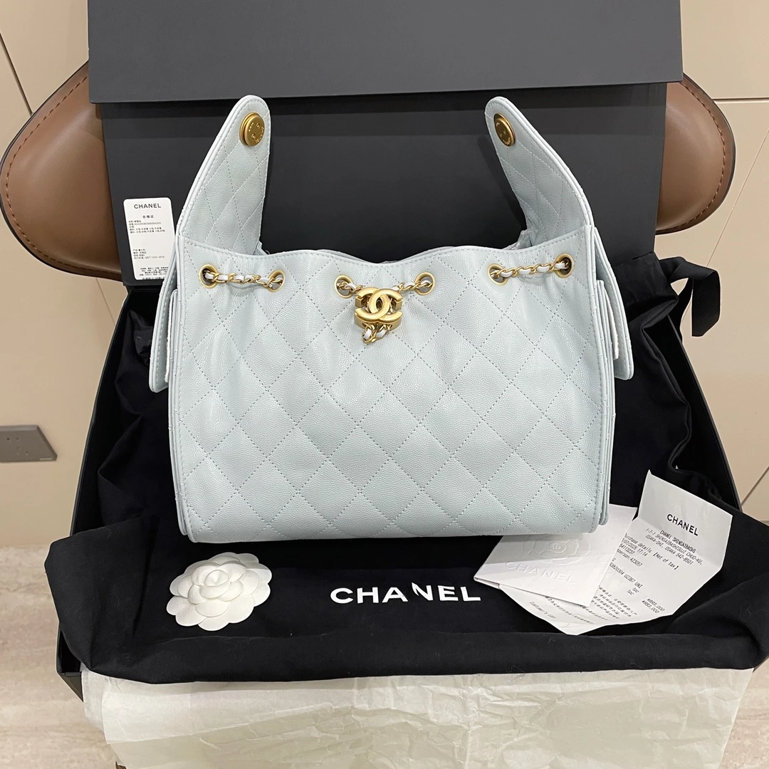 99新 Chanel/香奈儿  25bag 蓝色单肩包30*26cm