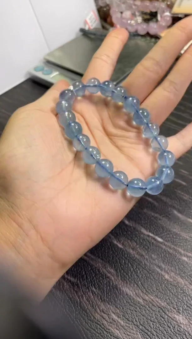 水晶手链未镶嵌10±/x-452【海蓝