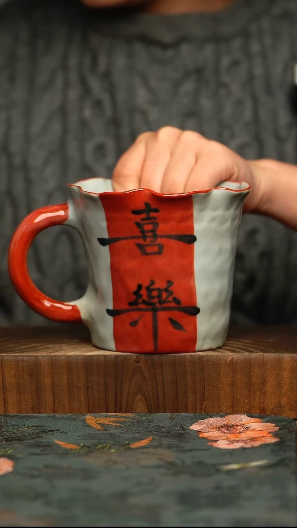 杯釉下彩手工手绘同款陶器